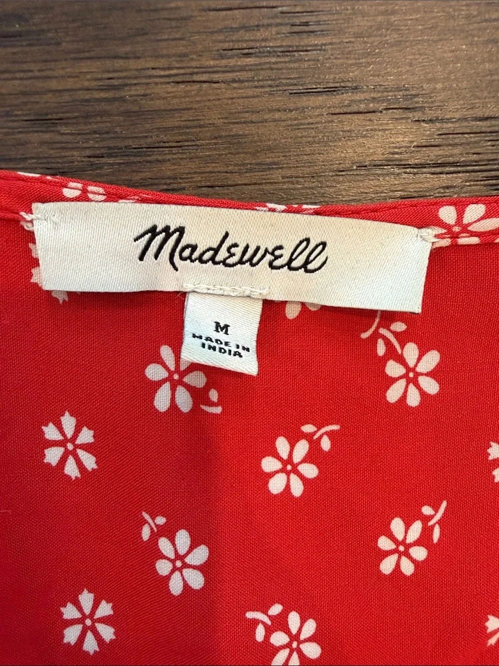 MADEWELL Puff Sleeve Buttonfront Retro Mini Dress In Bandana Red Medium - C1-100